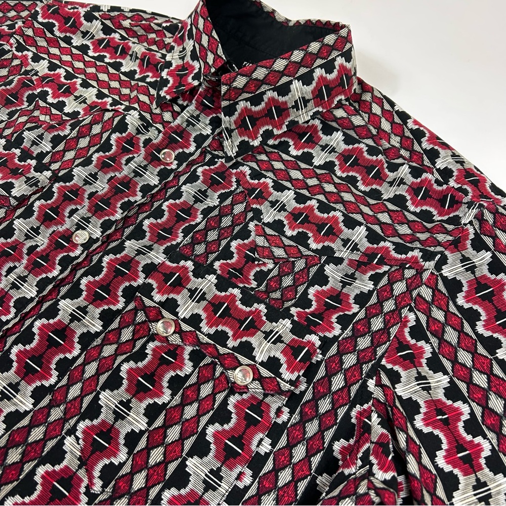 Tin Haul Mens Medium Western Shirt Cowboy 90s Style Geometric Long Sleeve